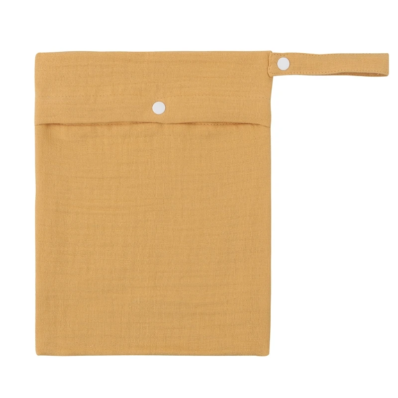 Reusable Solid Color Travel Nappy Pouch Soft Cotton Diapper Organizer Multifunctional Portable Baby Travel Nappy Tote