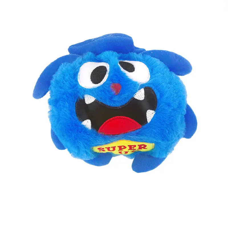 Petbobi Interactive Dog Toys Plush Monster Dog Toy Squeaky Crazy Bouncer  Ball Battery Operated for Small and Medium Puppy to Self Play, Rock Bobby