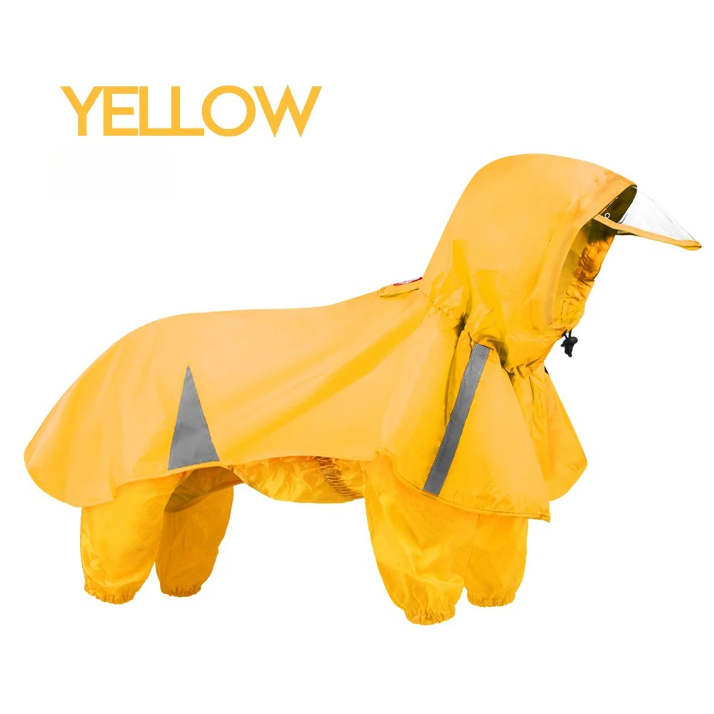 New Dog Raincoat Teddy Corgi Detachable Small Medium Dog Clothes PU Waterproof Storm Jacket Reflective Pet Raincoat
