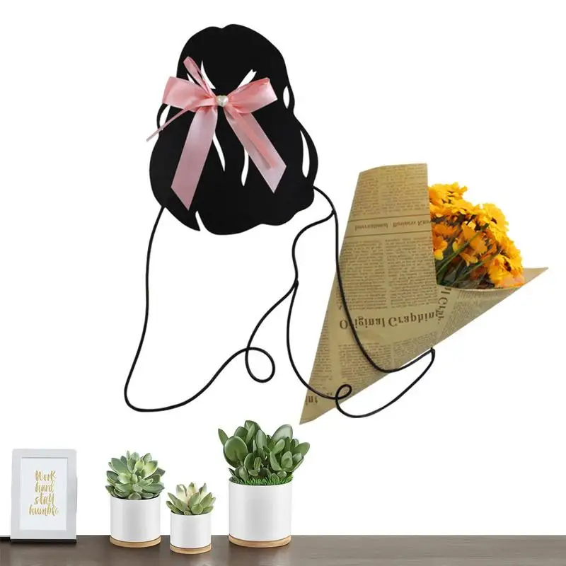

Metal Wall Ornaments Metal Wall Hang Girl Back Ornaments Reusable Black Hang Ornaments Wall Decoration Signfor Bathroom Living