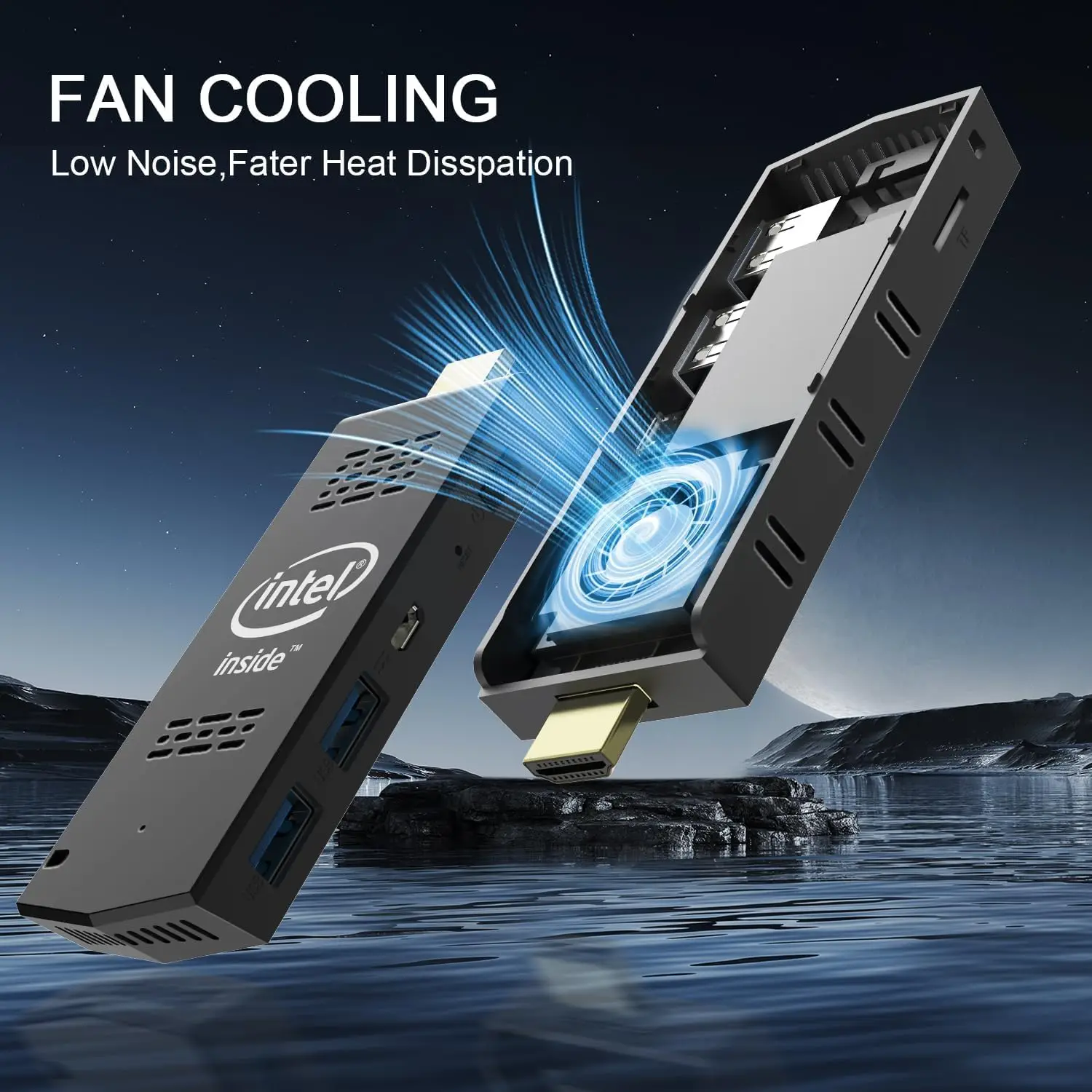Intel W5 pro Mini PC Computer Stick with Windows 10 Atom Z8350 4GB/8GB RAM 64GB/128GB eMMC WiFI5 Bluetooth 4.0 Built-in Fan 3