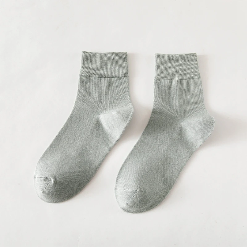 Basic Simple Mid-cut 98% Cotton Comfortable Socks Women in Ten Solid Colors VERLENA Spring Summer Korea Style Ribbed Cuff 2022 wool socks women Women's Socks