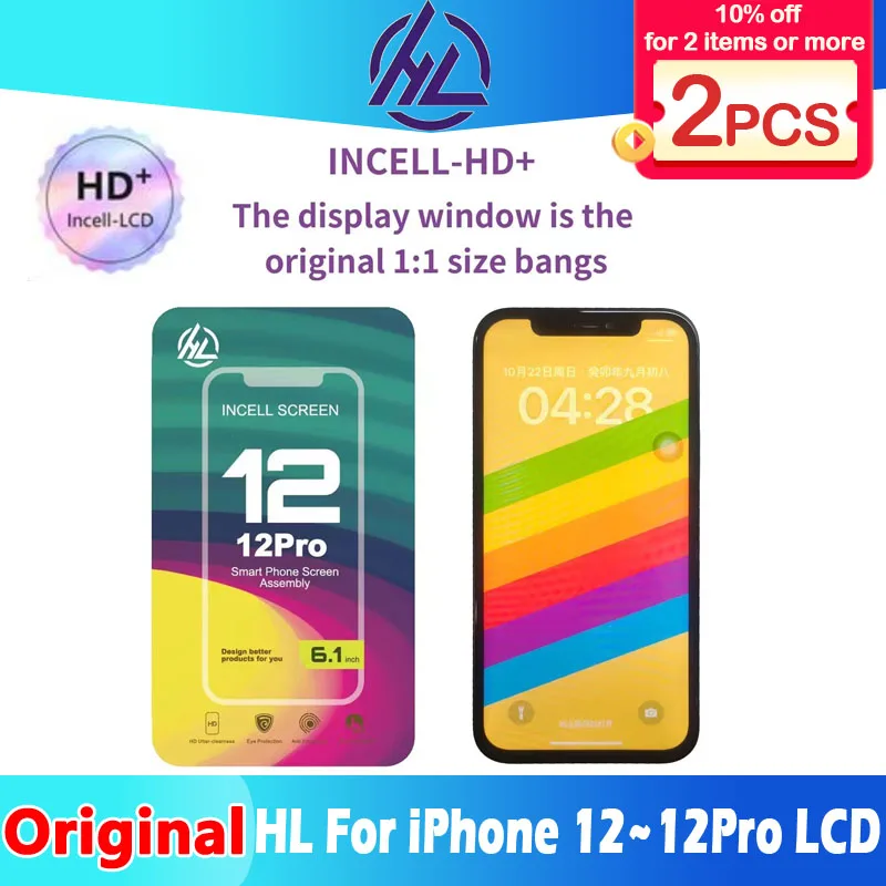 

2PCS Original HL-Incell HD+ LCD Screen For iPhone 12/12Pro LCD 12Pro Max LCD With 3D Touch Digitizer Assembly Display With IC