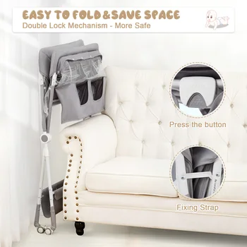 Baby Birth Folding Nursing Table Portable Baby Changing Table Foldable Diaper Changing Station Adjustable Height 4