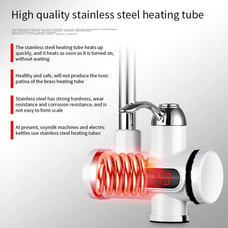 Electric Faucet 220V Water Heater Temperature Display Instant Hot Water  Heaters Kitchen Tankless Water Heating for Shower - AliExpress