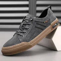 Genuine Leather Pigskin Casual Shoes Flat Sole Soft Bottom Men's Shoes Thick Bottom Non-slip Autumn2023 New Arrival