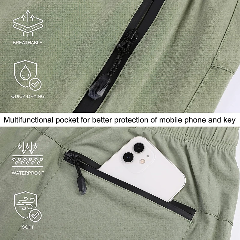 Women's hiking cargo shorts zipper multi-pocket quick dry waterproof summer camping golf travel athletic walk shorts