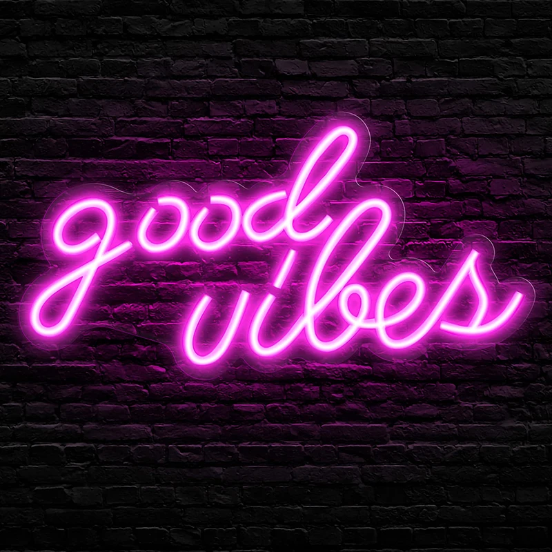 

Good Vibes Только знаки для настенного декора розовый неоновый светильник для девичника вечеринки помолвки неоновый светодиодный светильник для дня рождения