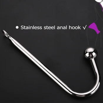 Anal Hook Stainless Steel Sex Toys for Man Metal Butt Hook Dilator Prostate Massager Chastity Device Anal BDSM Gay Fetish Toys 2