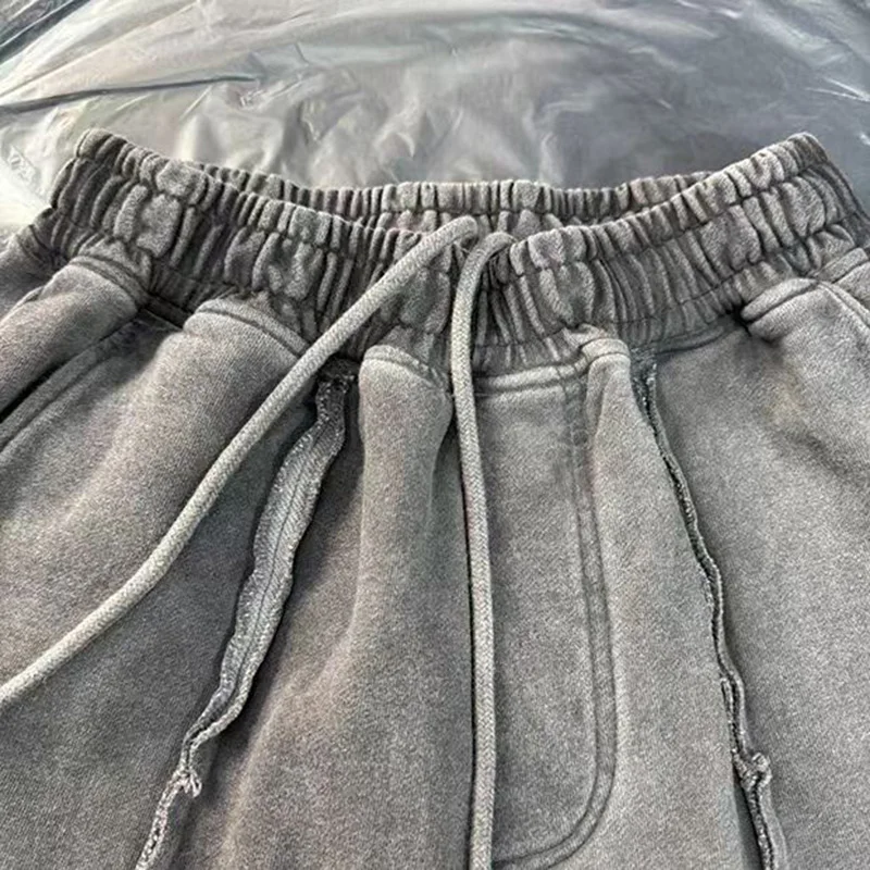 Heavy Fabric Casual Loose Washed THUG CLUB Shorts Men Woman Top Quality Drawstring Fashion Streetwear