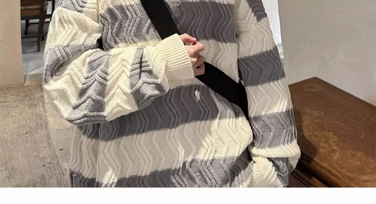 2023 New High Street Couple Sweater Winter Fashion Embroidered Thick Knitwear Boys Loose Lazy Wind Jacket  Sweatshirts  Anime