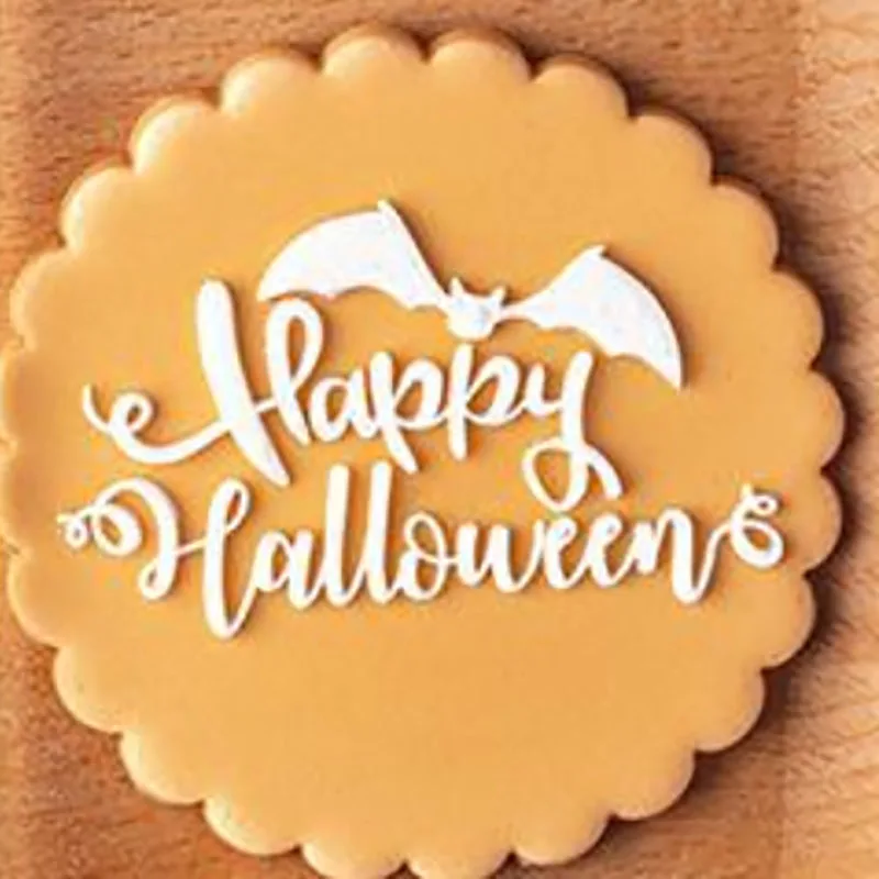 

Happy Halloween D 2022 Flip Candy Biscuit Mold Holiday Blessing Cake Decoration Impression Round Novice Baking Tool