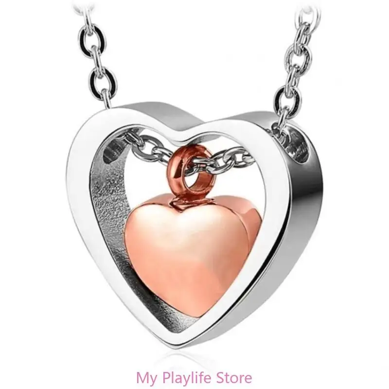 Collana Con Urna A Cuore In Cristallo Per Ceneri | Con Farfalla, In Acciaio Inox 316L, Catena Regolabile, Gioiello Commemorativo