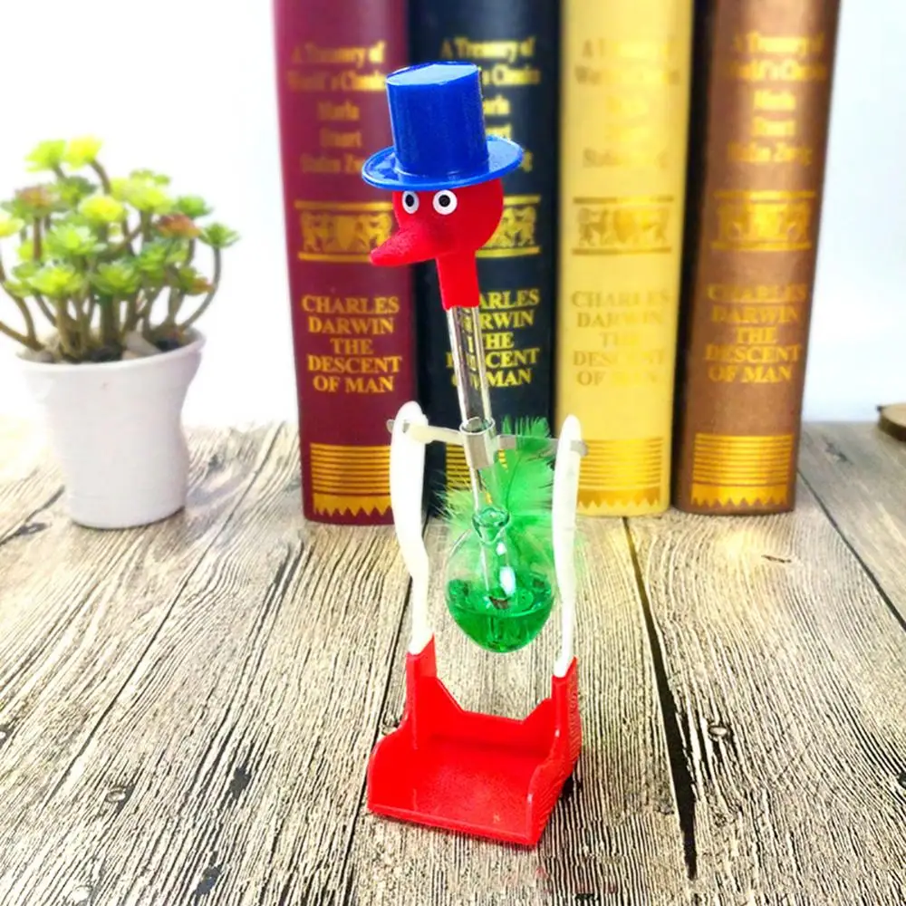 

Creative Non-Stop Liquid Drinking Glass Lucky Bird Duck Bobbing Magic Prank Toy Educational Toy Perpetual Motion Desk Decor