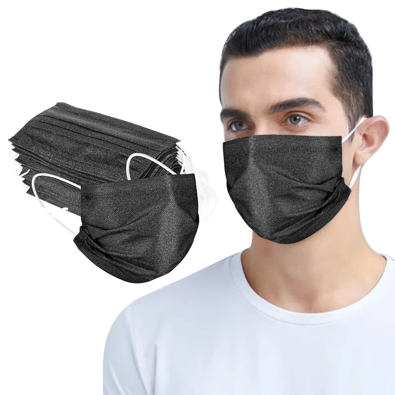 50PCS Purifying Face Mask Cover 3 Layer Mouth Filter Outdoor Dust-Proof Face Protective Mask Disposable