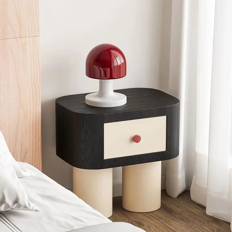 

End Table Light Luxury Bedside Table Design Round Space Saving Simple Modern Cabinet Nightstands Mesa Auxiliar Home Furniture