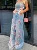 Designer Bow High Rise Women’s Jeans Wide Leg Denim Pants For Woman Washed Jeans with Pockets Baggy Denims Trousers 1