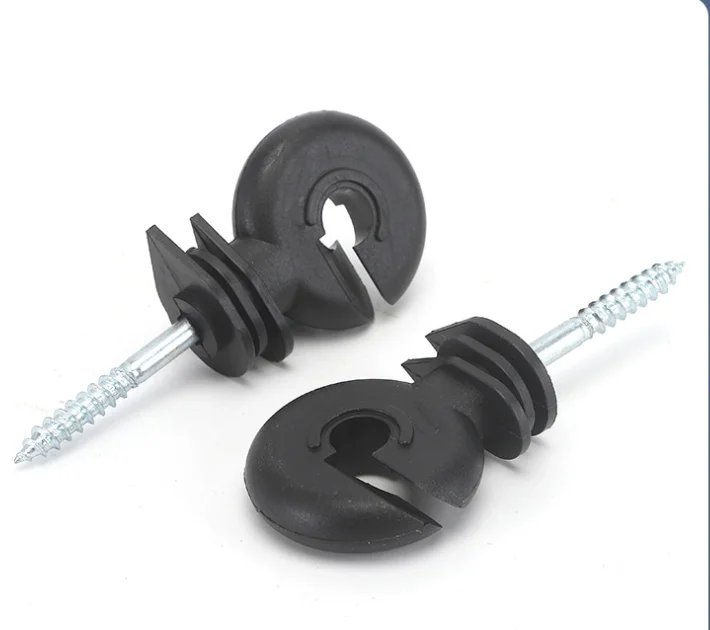 Electric Fence Insulator Electric Fence Offset Ring Insulator Fencing Screw in Posts Wire Safe Agricultural Garden Supplies