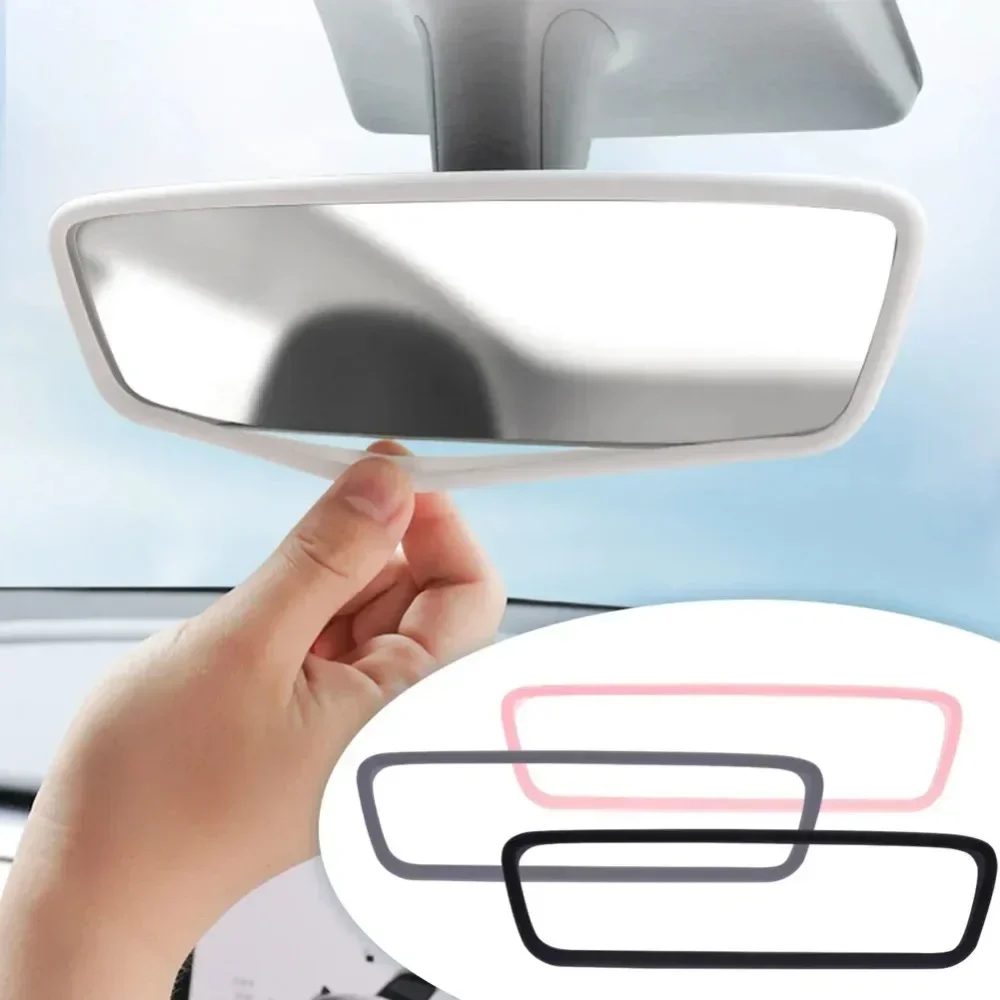 For Tesla Model 3 Y Interior Accessories Rearview Mirror Protector Trim Silicone Decor Frame Protection Strip