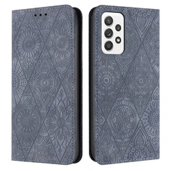 Magnetic Leather Retro Embossed Flip Wallet Phone Case - Samsung A32 5G (GRAY)