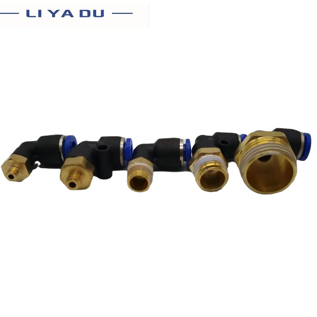 1/10pcs PNEUMATIC Connector L รูปร่าง PL 4/6/8/10/12 มม.ท่อ M5 6 1/8 1/4 3/8 1/2 BSPT ด้าย Air ข้อศอก Quick Coupling FITTING 1