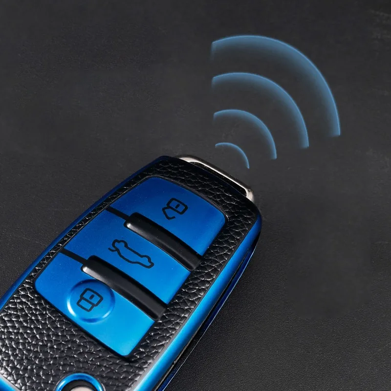 Luxury Leather TPU Key Fob Cover – Premium Car Key Shell Accessory