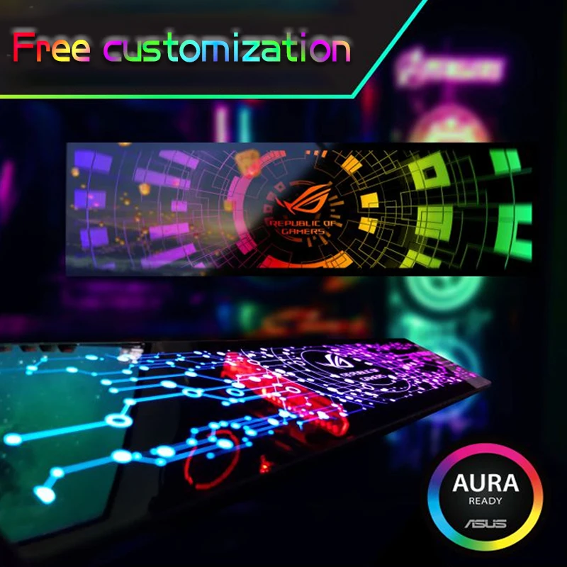 Personalizado Computador Argb pc Case Painel de Iluminação Painel Lateral Vga Backplate pc Gamer Decoração do Armário Placa Rgb Aura Sync - Imagem 6