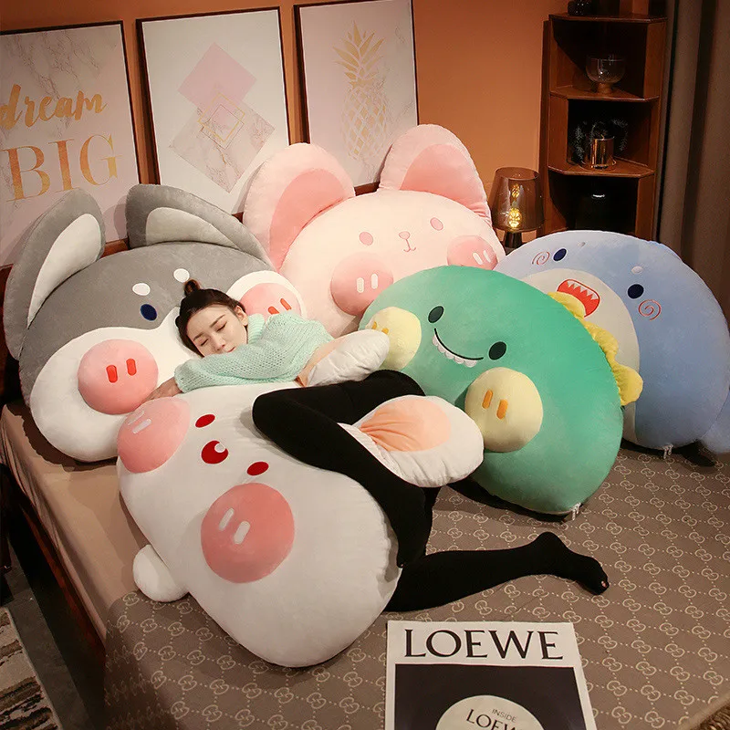 

Lovely Cartoon Animal Cushion Soft Sleeping Pillow Plush Rabbit Shark Fox Dog Dinosaur Doll Fashion Toy for Girl Room Decor Gift