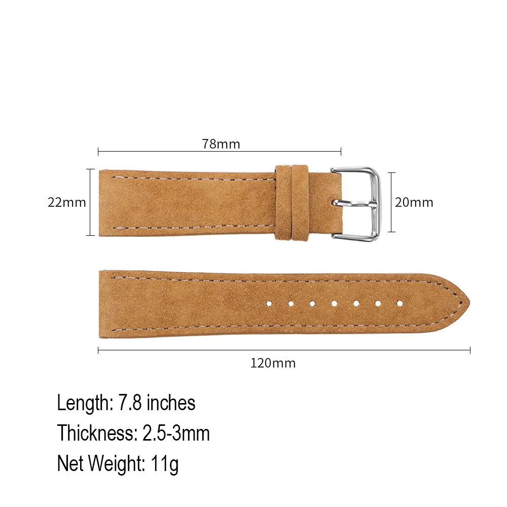 Premium Suede Leather Watch Strap - Quick Release, Multi-Color Options
