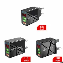 

3 USB Charger Digital Display Mobile Phone Charger Fast Charger Smart Phone Charging Head PC Multi-function Charging Head Hot