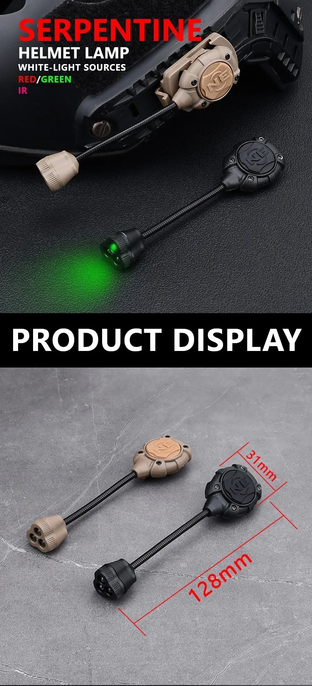 Description Picture 2 of itemAirsoft Tactical Helmet Strobe Light Mpls 3 Mode LED Helmet Lights Fast Helmet Lamp Hunting Survival Safety FlashLight