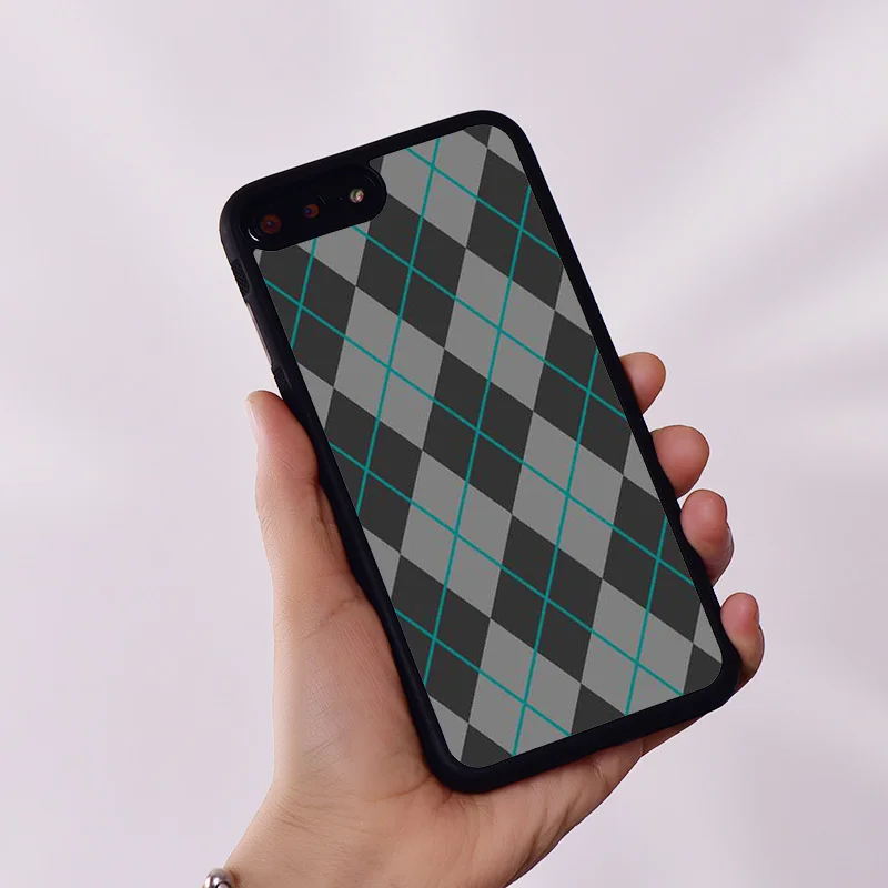 Custodia Per Telefono In Gomma Wildflower Per Iphone 6 6S 7 8 Plus X Xs Xr 11 12 13 14 Mini Pro Max Cute Black Grey Grey & Teal Argyle