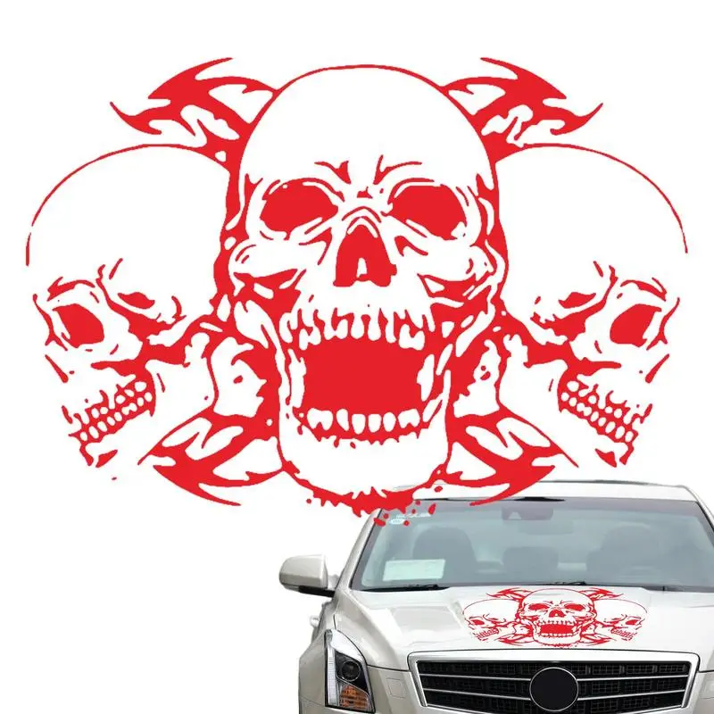 

Skull Hood Decals For Cars Halloween Skull Window Sticker Car Hood Decor Accessories For Automobile Convertible Car Travel