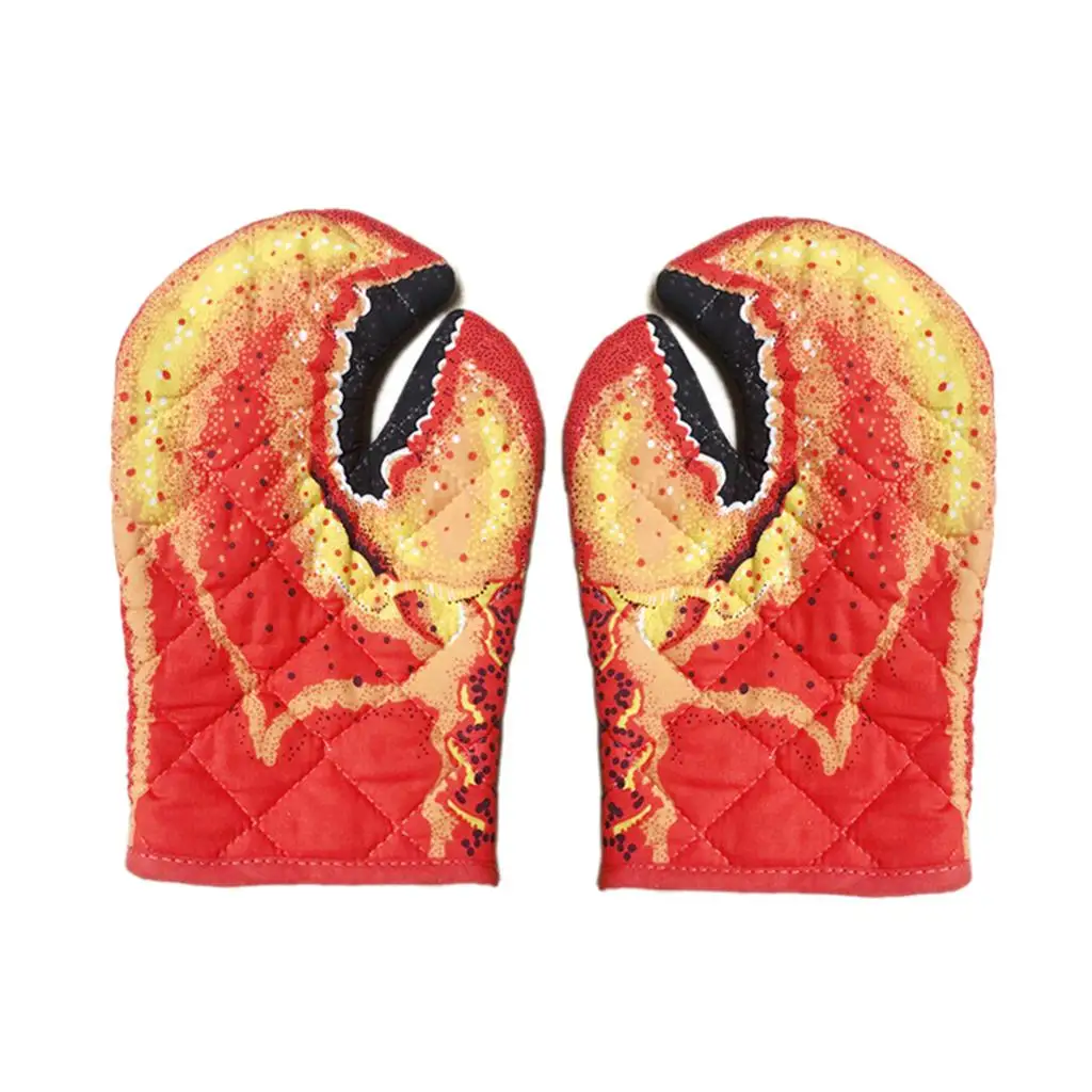 Lobster Claw Oven Mitts Heat Resistant for Oven Cooking Cotton Lining for Baking Cooking BBQ Grilling silicone oven mitts kitchen gloves silicone oven gloves cotton pot holders silicone oven protector