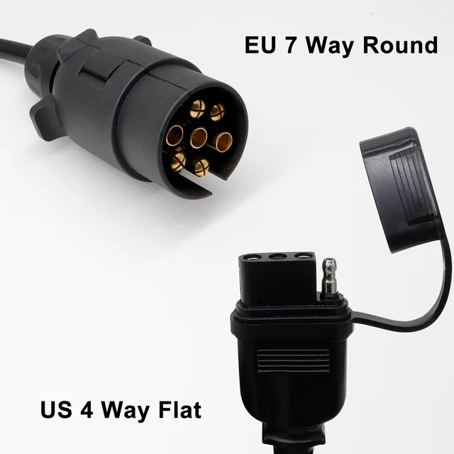 thumbnail image 2 of 7 Pin To 4 Pin Trailer Plug Adapter - Converts 7 Blade To 4-Way & 5-Way Flat For RV, Boat, Utility Trailers 2 of 14