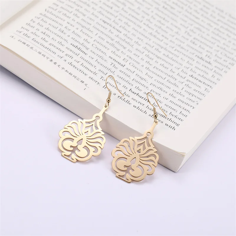 Vintage Edelstahl Ohrringe für Frauen Filigrane Tropfen Streifen Hängende Ohrringe Böhmen Schmuck Hochzeit Party Geschenke Großhandel – Detail 40
