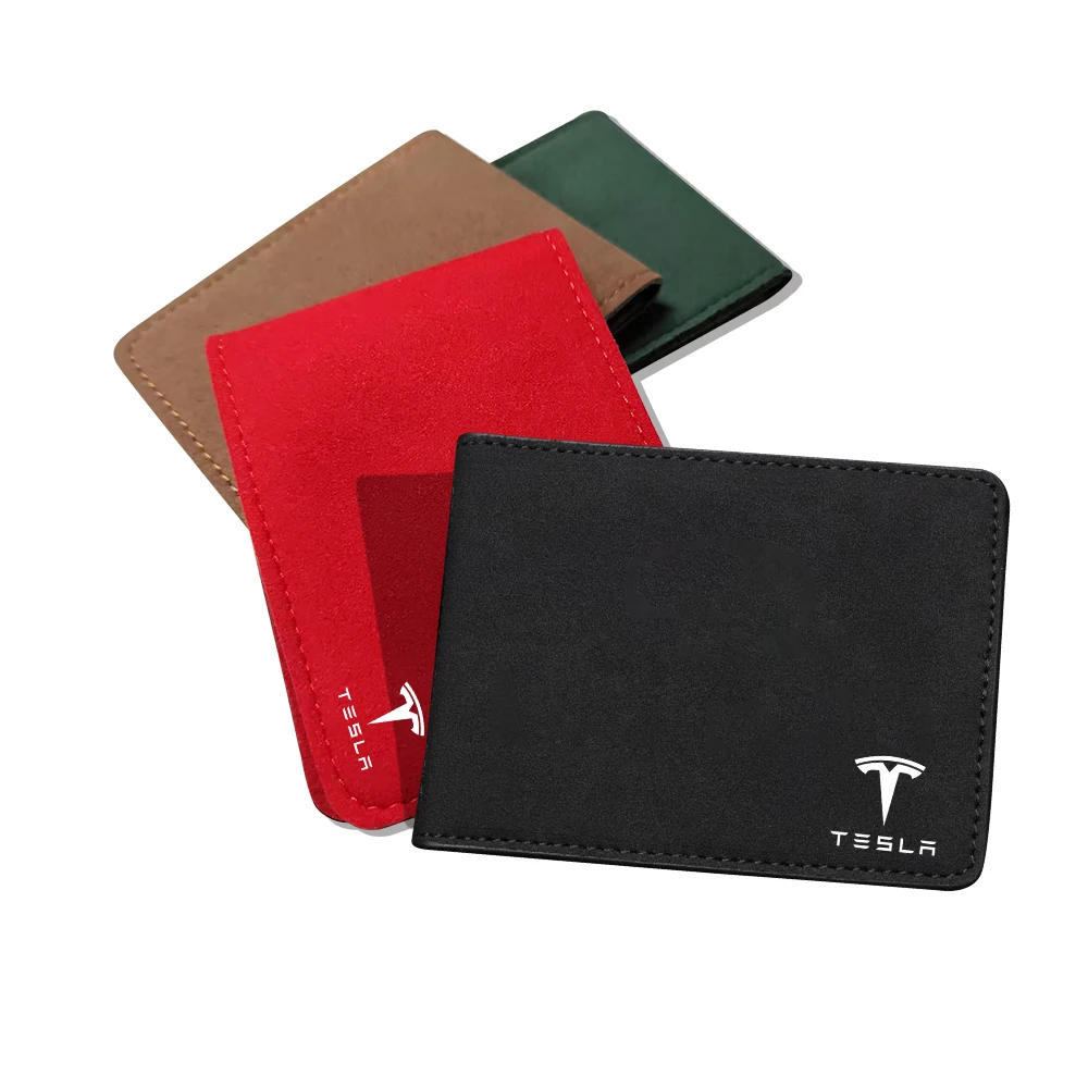 Car Styling ID Card Driver License Package Wallet Car Accessories For Tesla Model 3 Model S X Y Roadster Invade