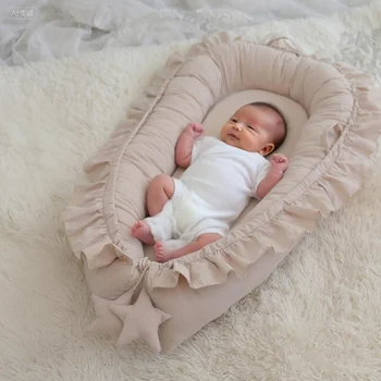 Nido per bambini per dormire Culle in cotone per neonati Materasso per nido per dormire rimovibile Lettino per bambini in cotone traspirante Regalo per neonato