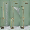 Antique Brass Floor Mounted Bathtub Faucet Free Standing Bathroom Shower Mixer Tap with Handshower 1.5~2m Rainfall Shower System 2