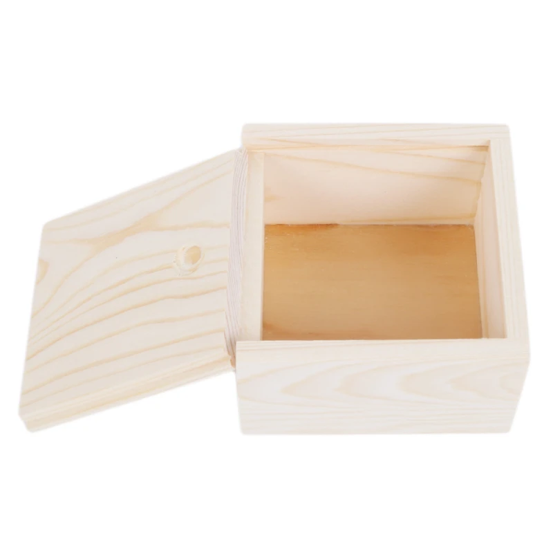 Handmade Jewelry Storage Box Wood Plain Candy Case Ring Organizer Crafts Case Color Handmade Soap Packaging Wooden Box 6