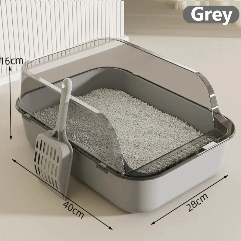 Open Type Cat Litter Box Semi Enclosed Splash Proof and Easy Clean