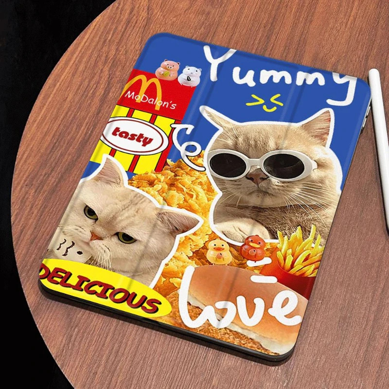 Blue Cool Kitten Protective Tablet Case