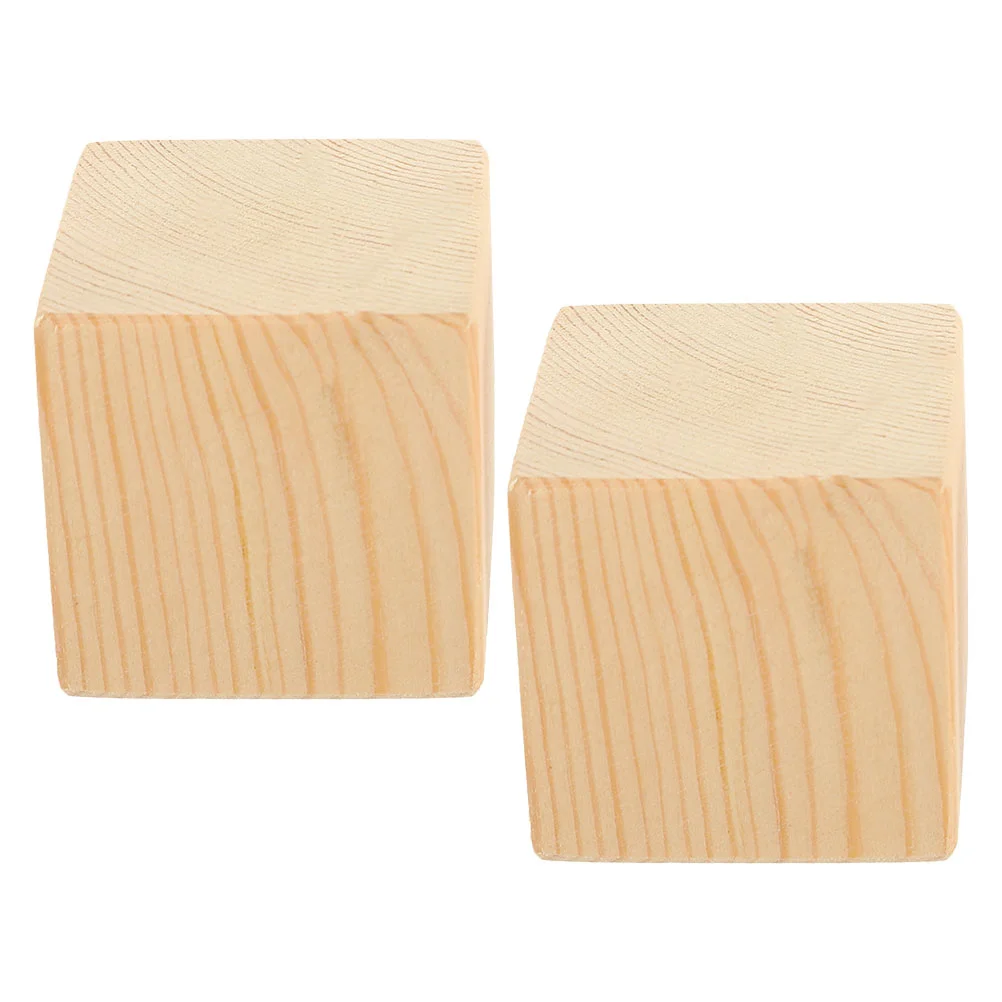 

2 Pcs Furniture Height Increase Blocks Risers for Bed Legs Wood Heavy Duty Wooden Chair