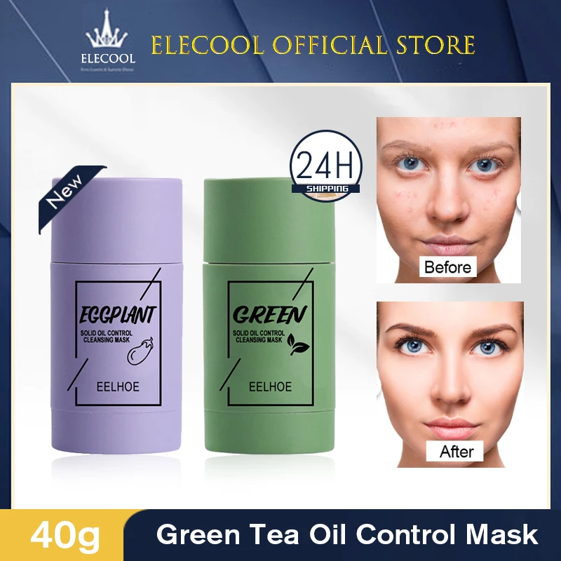 

40g Cleansing Green Tea Green Maskstick Mud Bar Mask Oil Control Anti Acne Eggplant Skin Care Whitening Shrinkage Pore Acne