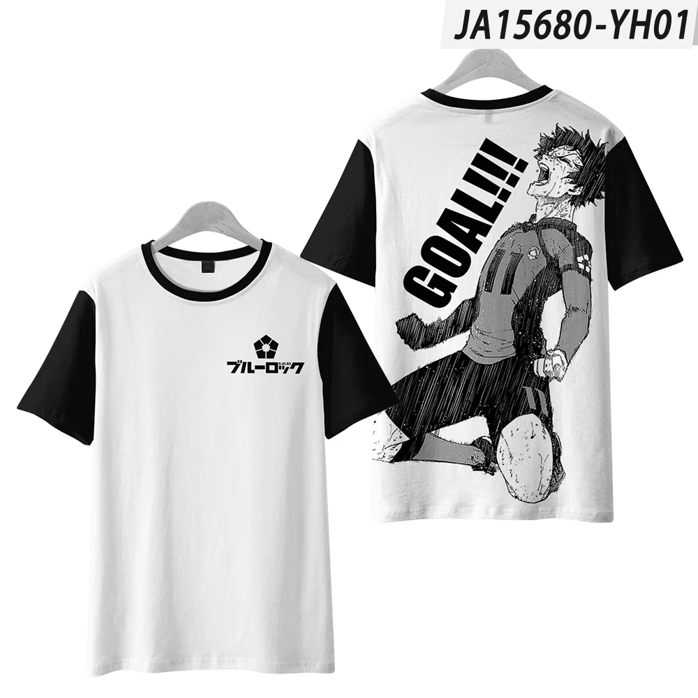 thumbnail image 1 of 2022 Última camiseta BLUE LOCK NAGI para hombres, camisetas con estampado 3D para mujeres, camisetas de manga corta con cuello redondo, camisetas de dibujos animados de anime para niños y niñas, 1 of 5
