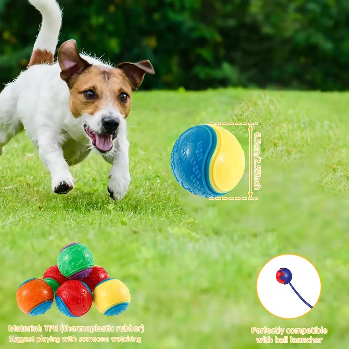 1pc Squeaky Balls Toys Dogs Interactive Toys TPR Dog Chew Toy for Dog Pet Teeth Cleaning Bite Resistance Pet Supplies