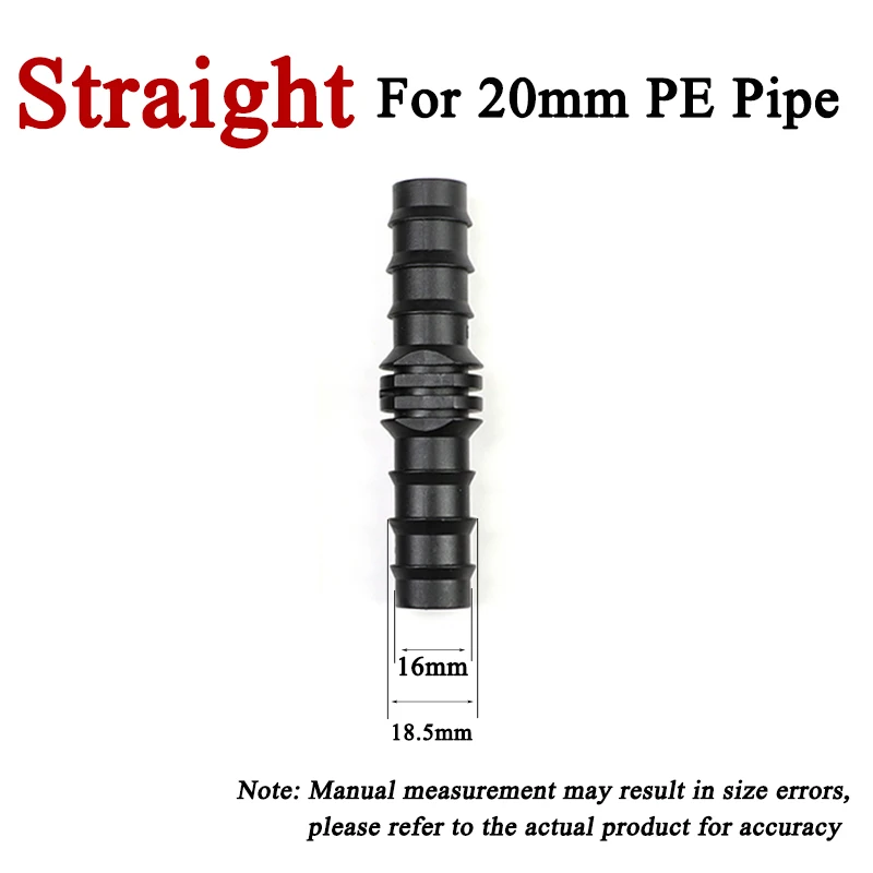 2~50pcs Greenhouse PE Pipe 16 20 25 mm Tee Straight Elbow Plug Irrigation Pipe Fitting Micro Spray Irrigation Accessories