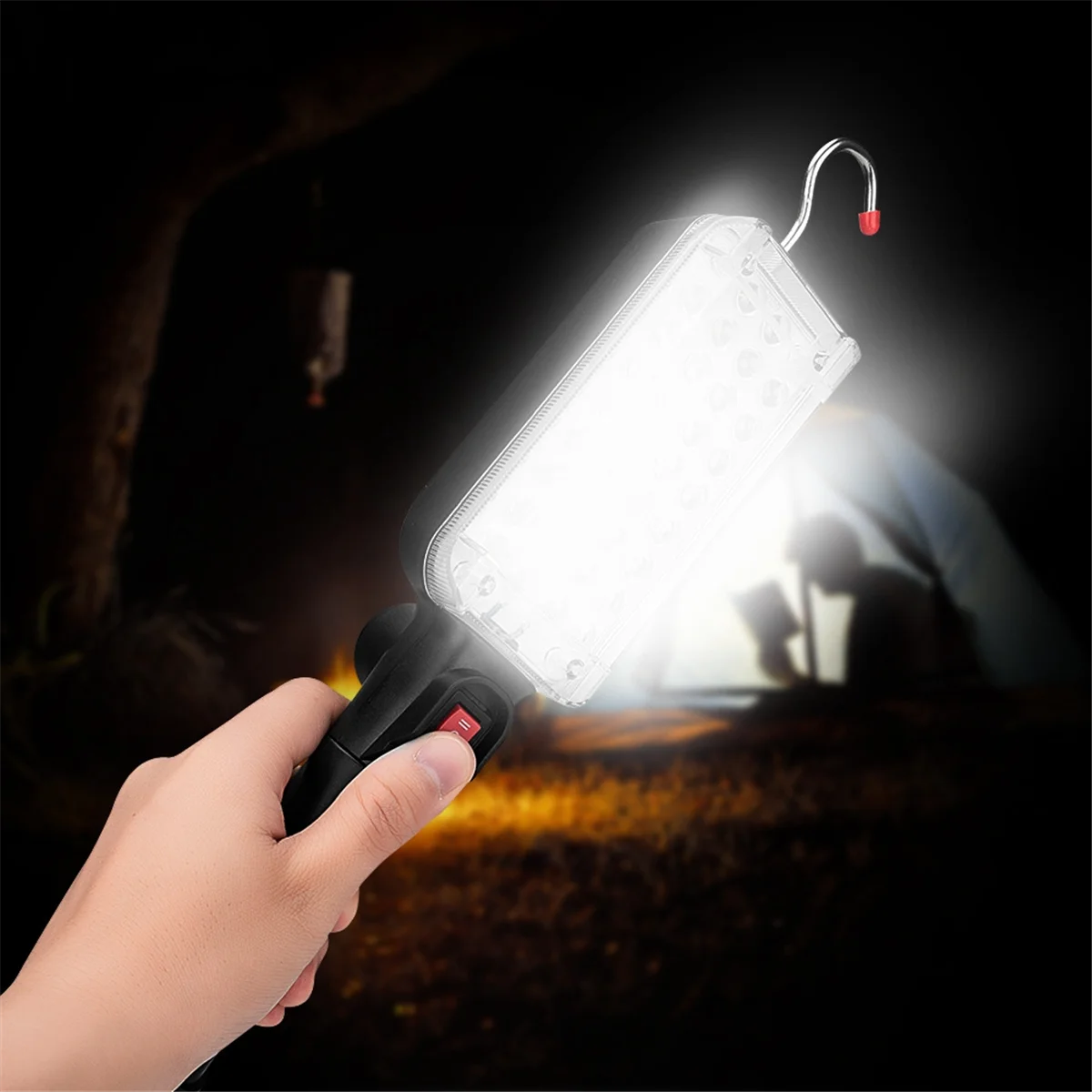 BAAU Portable USB Rechargeable Work Light COB Repairing Lamp with Magnet & Hook 34 LED Camping Lamp Flashlight