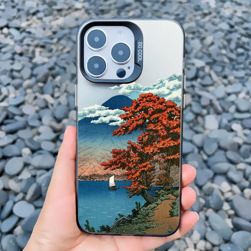 Japan Series Aesthetic Landscape Phone Case - Scenery Back Cover with Laser Design
