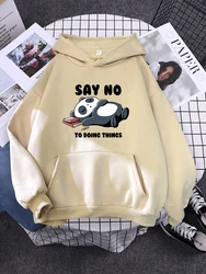 Hoody Sleeping Panda Says No Printing New Womens Hoodie Oversized Warm Female Hoodies Streetwear Fashion Sweatshirts For Women